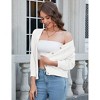 Women's 3/4 Sleeve Summer Crochet Knit Cardigan Button Down Lightweight Comfy Cardigan Tops - 3 of 4