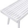 Roundhill Furniture Larwich Solid Wood Slatted Bench, 56.30-Inch Long, White - 3 of 4