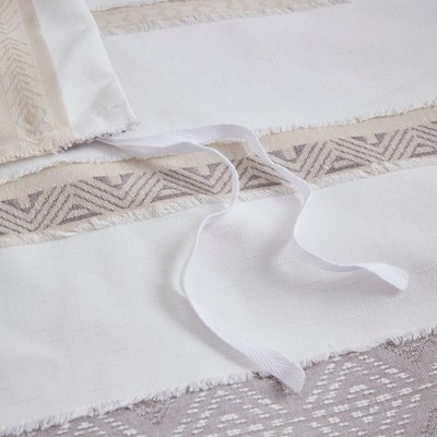 Neutral Clipped Jacquard King/Cal King Duvet Cover Set