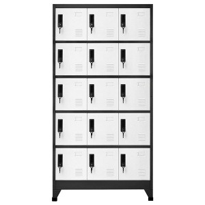vidaXL Locker Cabinet Anthracite and White Steel Large - 1 of 4