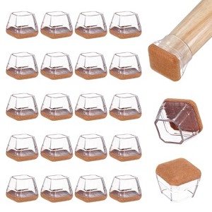 Unique Bargains Silicone Cups Felt Furniture Pads for Hardwood Floors 24 Pcs - 1 of 4