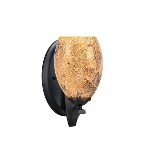 Toltec Lighting Zilo 1 - Light Sconce in  Matte Black with 5" Gold Fusion Shade - 1 of 1