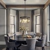 ALOADECOR 9-Lights Modern 20" Matte Black 2-Tier Round Fringe Crystal Chandelier - 2 of 4