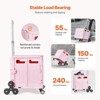 VEVOR Foldable Utility Cart, 65L Collapsible Portable Crate Rolling Cart with Stair Climbing Wheels & 360° Swivel Wheels, Hand Cart - 4 of 4