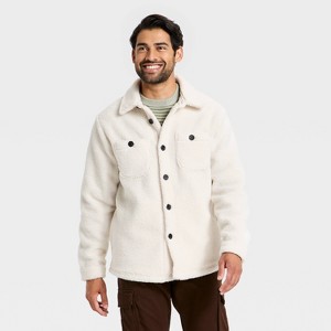 Men's Vintage High Pile Full Button Jacket - Goodfellow & Co™ - 1 of 3