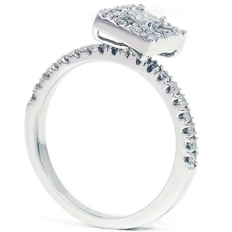 Pompeii3 1/2ct Princess Cut Diamond Diamond Engagement Ring 14K White Gold, 3 of 5