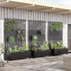 SpassWay 72"H Two-tone Patio Planter Box with Trellis Metal Raised Garden Bed Black Decorative Privacy Screen with Wheels - 2 of 4