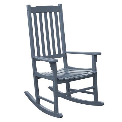 Northbeam Outdoor Solid Acacia Hardwood Slatted Back Rocking Chair for Deck, Porch, & Patio Seating with 250 Pound Capacity, Grey