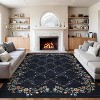 Floral Washable Geometric Rug, Non-Slip Stain-Resistant Pink Floral Throw Carpet, Soft Low Pile, Foldable Mats for Bedroom - 3 of 4