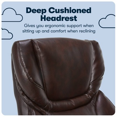 Biscuit Brown Bonded Leather High-Back Executive Swivel Chair