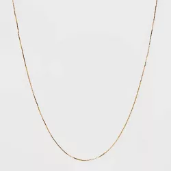 14K Gold Plated Box Chain Necklace - A New Day™ Gold