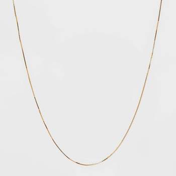 14K Gold Plated Box Chain Necklace - A New Day™ Gold