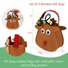 Wrapables Xmas Felt Reindeer Gift Bags, Holiday Decor 3pcs - 2 of 4
