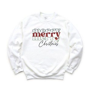 Simply Sage Market Women's Graphic Sweatshirt Merry Christmas Stacked - 1 of 2