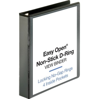 Business Source View Binder Locking D-Ring 1-1/2" Capacity Letter Black 26958