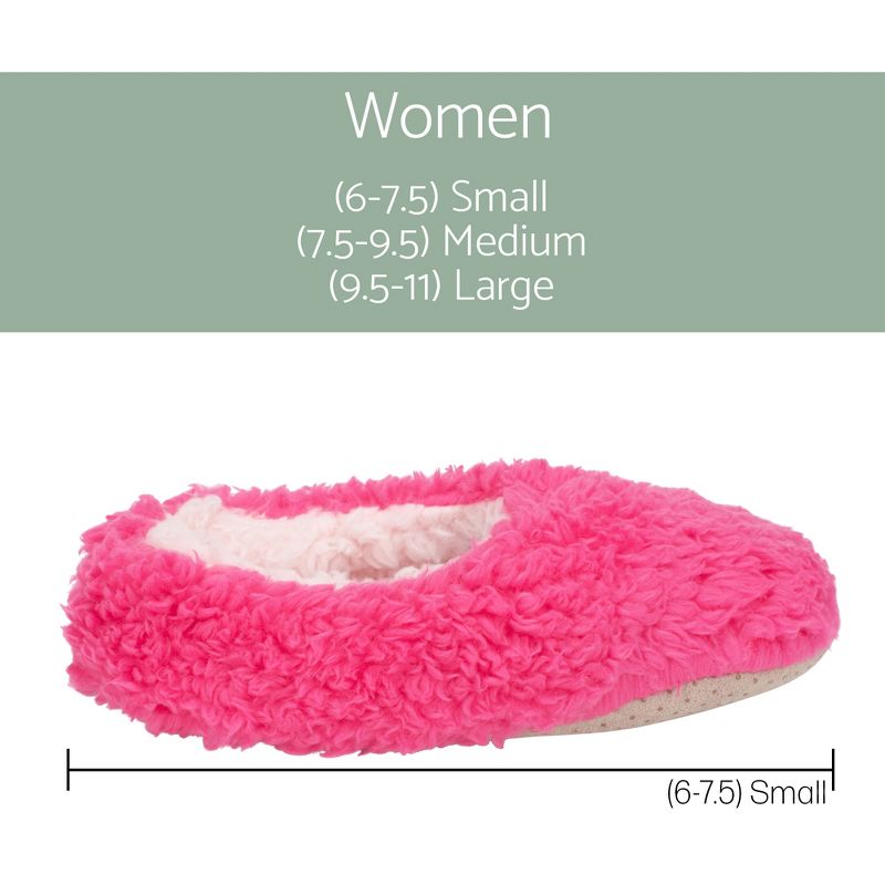 Elanze Designs Hot Pink Two Tone Womens Plush Lined Cozy Non Slip Indoor Soft Slippers - Small, 4 of 7