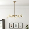 12-Light Starburst Chandelier with Glass Shades, Modern Gold Pendant Light for Living Room - 4 of 4