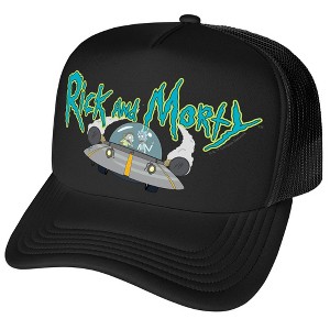 Rick and Morty In Space Foam Trucker Cap Black - 1 of 4