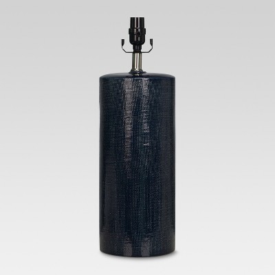 Linen Textured Ceramic Large Lamp Base Dark Blue - Threshold™
