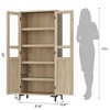 Tall Kitchen Pantry Cabinet, Food Storage Cabinet with 2 Glass Doors, 5 Tier Adjustable Shelves for Kitchen, Dining Room, Bathroom - 3 of 4