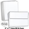 Hamilco White Linen Cards and Envelopes - Flat 5" x 7" Cardstock Paper 80lb Cover 100 Pack - 2 of 4