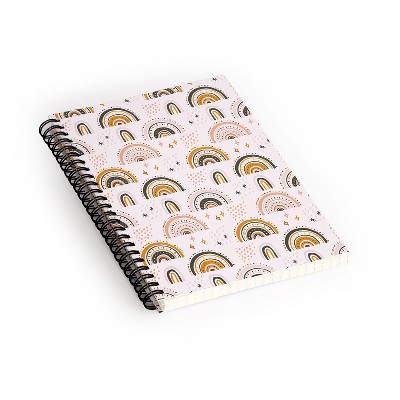 Avenie Rainy Day Rainbow Pattern Spiral Notebook - Deny Designs