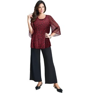 Jessica London Georgette Flutter Top - 1 of 4