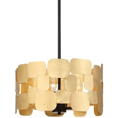 Possini Euro Design Sundry Warm Brass Pendant Chandelier 24 Wide Modern  Double Drum Shades 4-Light Fixture for Dining Room House Foyer Kitchen  Island 