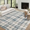 Washable Rug Modern Plaid Rug Non Slip Non Shedding Rug Low Pile Rugs Foldable Indoor Carpet for Living Room Bedroom Study Room Guest Room Playroom - 2 of 4