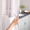 3 - in - 1 Shower Curtain Waffle Fabric Sheer Top Window Flex - On Rings Liner 71 inchx 74 inch White - 3 of 4
