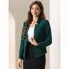 INSPIRE CHIC Women's Open Front Long Sleeve Business Work Office Blazer - 2 of 4