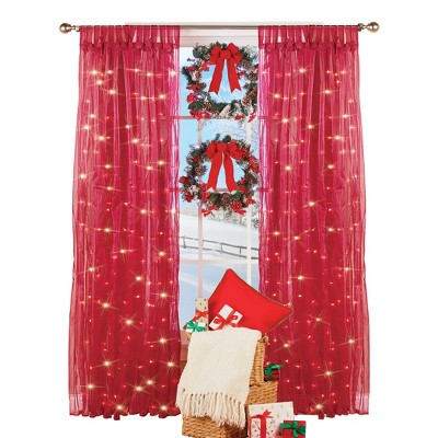 Collections Etc Light Up Magical Sheer Window Curtain Panel