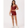 cheibear Women's Summer Ribbed Crop Sleeveless Tank Top and Shorts Lounge Pajamas Sets - 2 of 4