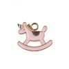 John Bead 10 Pieces 16x13mm Pink Rocking Horse Sweet & Petite Mini Cute Charms for Jewelry Making DIY Crafts - 2 of 4