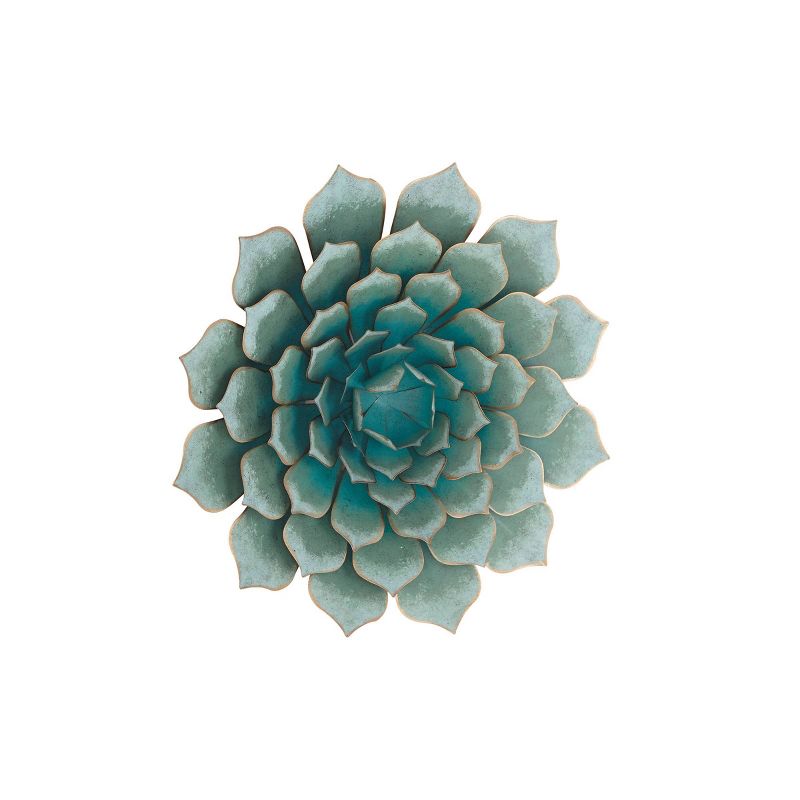 Metal Floral Wall Decor Teal - Olivia &#38; May, 5 of 7