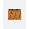 Deux par Deux Boy Printed Organic Cotton Boxer Shorts Sloths on Tan Background - 2 of 3