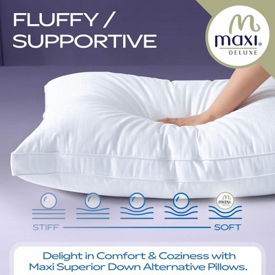 Luxurious Hypoallergenic White Cotton Queen Bed Pillow - 2 Pack