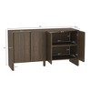 GDFStudio Lopez  60" Modern Wood 4-Door Sideboard Buffet Cabinet - 3 of 4