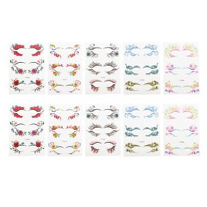 Unique Bargains Realistic Eyelash Temporary Tatto Yellow Blue 10 Pcs - 1 of 4