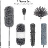 7 PCS Microfiber Feather Duster with Extension Pole, Reusable Bendable Cobweb Duster for High Ceiling and Blinds - 2 of 4