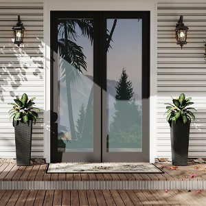 2 Pack Large Planters for Indoor Plants, Plant Pots All-Weather Use with Drainage Holes for Porch, Patio, Backyard, Black - 1 of 4