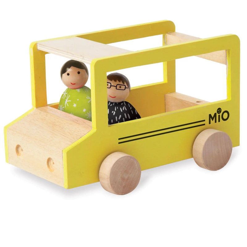 Manhattan Toy MiO School Bus + 2 People Modular Wooden Building Set Playset, 1 of 5