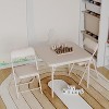 3-Piece Folding Upholstered Table and Chair, Square Card Table and Chair Set with Pu Soft Cushion, Metal Frame Children's Activity Table and Chairs - 3 of 4