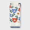 Women's Floral 3pk Crew Socks - A New Day™ Ivory/Blue/Gray 4-10: Tagless, Smooth Toe Seams - 2 of 3