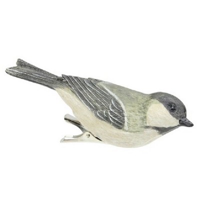 Northlight 5.75" Green and Gray Clip On Bird With Feathers Christmas Ornament