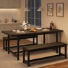 63" Extendable Dining Table Set for 4-6 with 2 Soft Benches, Wood Rectangle Kitchen Table for Apartment, Small Space, Easy Assembly - 2 of 4