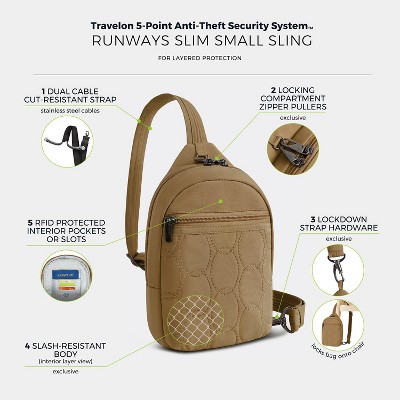 Travelon Anti-Theft Runways Small Sling - Brown — фото 3
