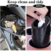 Car Trash Can Bin with Lid - 2 Packs Garbage Can Cup Holder - Black Mini Leakproof Vehicle - 3 of 4