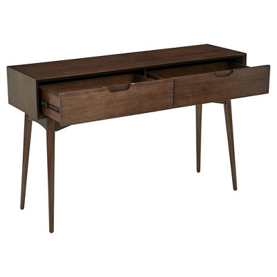 Copenhagen Mid-Century Modern Walnut Console Table with Storage