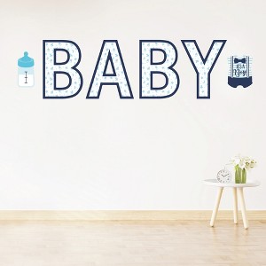 Big Dot of Happiness It's a Boy - Peel and Stick Blue Baby Shower Standard Banner Wall Decals - Baby - 1 of 4